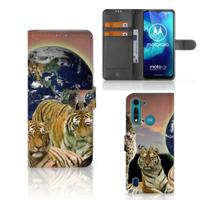 Motorola G8 Power Lite | Telefoonhoesje | Met pasjeshouder | Roofdieren
