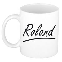 Roland voornaam kado beker / mok sierlijke letters - gepersonaliseerde mok met naam   - - thumbnail