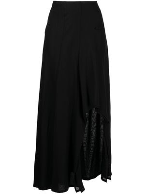 Yohji Yamamoto jupe évasée à taille haute - Noir