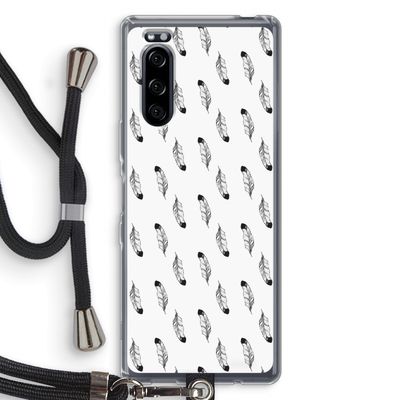 Pluimen: Sony Xperia 5 Transparant Hoesje met koord
