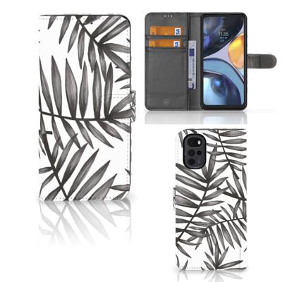 Motorola Moto G22 Hoesje Leaves Grey