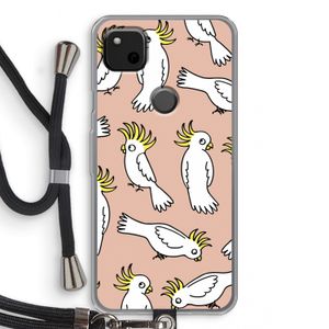 Papegaai: Pixel 4a Transparant Hoesje met koord