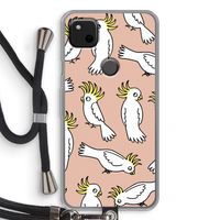 Papegaai: Pixel 4a Transparant Hoesje met koord