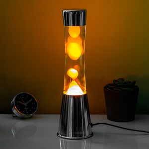 Lavalamp Zilver Met Oranje Lava