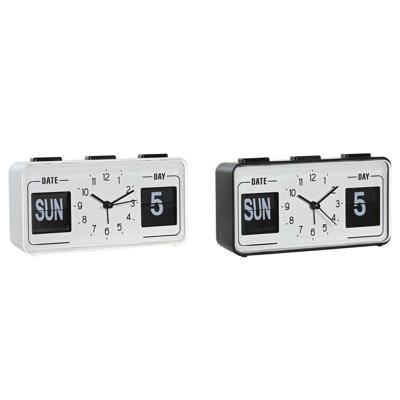 Radioklok DKD Home Decor Wit Zwart PVC 17 x 5 x 9 cm (2 Stuks)