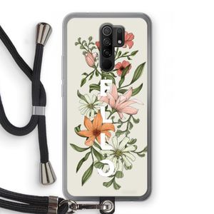 Hello bloemen: Xiaomi Redmi 9 Transparant Hoesje met koord