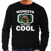 Dieren orangoetan sweater zwart heren - monkeys are cool trui