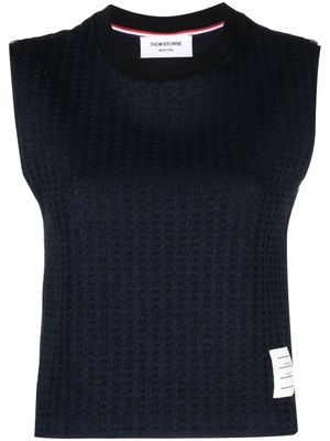 Thom Browne haut à patch logo - Bleu