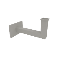 Greige Rechthoekige leuningdrager voor vlakke trapleuning (blind) - per stuk