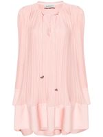 Lanvin robe courte plissée à col v - Rose