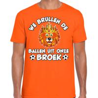 Bellatio Decorations Verkleed T-shirt voor heren - ballen - oranje - EK/WK voetbal supporter 2XL  - - thumbnail