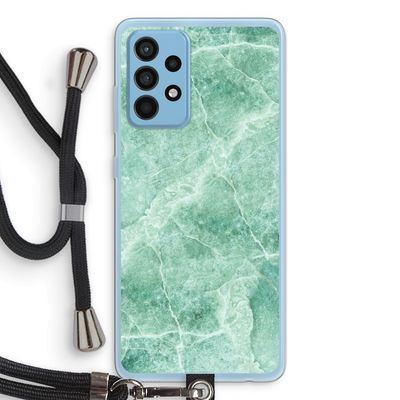Groen marmer: Samsung Galaxy A52 Transparant Hoesje met koord