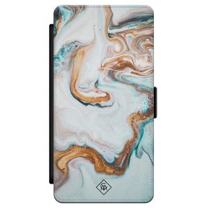 Samsung Galaxy S21 flipcase - Marmer blauw goud