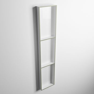 MONDIAZ EASY Nis 149,5x29,5cm in solid surface kleur Army | Talc. 3 vakken geschikt voor in- of opbouw