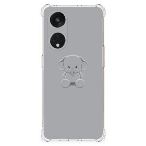 OPPO A98 Stevig Bumper Hoesje Grijs Baby Olifant