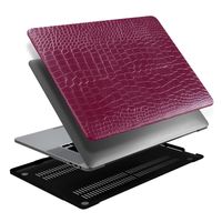 Lunso MacBook Air 13 inch (2022-2025) cover hoes - case - Croco Fuchsia