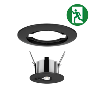 Noodverlichting neerwaarts zwart 3W Ø55mm met autotest 3 uur Tronix