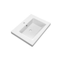 Brauer Solar Medium Wastafel - 60 cm - met 1 Spoelbak en 1 Kraangat - Mineraalmarmer Mat Wit