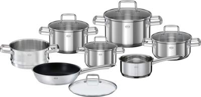 Rosle Pannenset Moments - Kookpannen + Deksels, Steelpan, Koekenpan, Braadpan - Inductie geschikt - 7 Delig