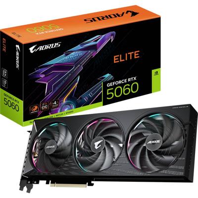Gigabyte Nvidia GeForce RTX 5060 Videokaart GeForce RTX 5060 8 GB GDDR7-RAM PCIe x8 Overclocked, Vulkan, NVIDIA G-Sync , Zero-Fan-Modus