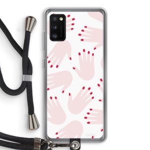 Hands pink: Samsung Galaxy A41 Transparant Hoesje met koord