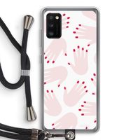 Hands pink: Samsung Galaxy A41 Transparant Hoesje met koord