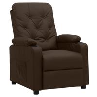 Fauteuil verstelbaar kunstleer bruin