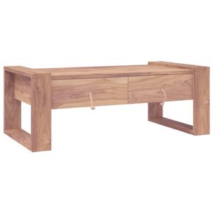 The Living Store Salontafel Koloniaal Teakhout - 110 x 60 x 40 cm - Met 2 lades