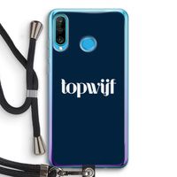 Topwijf Navy: Huawei P30 Lite Transparant Hoesje met koord