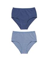 HEMA Dames Tailleslips Stretch Katoen - 2 Stuks Blauw (blauw)