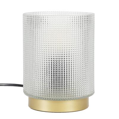 Tafellamp glas - wit - 15 cm - met schakelaar