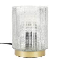 Tafellamp glas - wit - 15 cm - met schakelaar