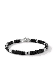 David Yurman bracelet Hex Bead en argent sterling serti d'onyx - Noir