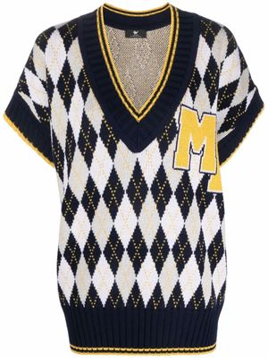 Maison Bohemique Top met argyle patroon - Blauw Maison Bohemique Top met argyle patroon - Blauw