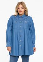 Yoek Blouse swing CHAMBRAY | Blauw | Maat 42/44