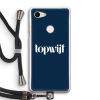 Topwijf Navy: Pixel 3 Transparant Hoesje met koord