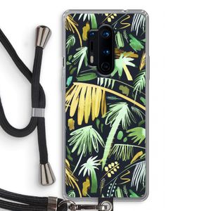 Tropical Palms Dark: OnePlus 8 Pro Transparant Hoesje met koord