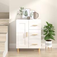 Dressoir 69,5x34x90 cm bewerkt hout hoogglans wit