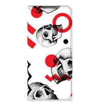 Mobiel BookCase OPPO Reno8 Lite Skull Red - thumbnail