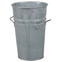 Bloempot/plantenpot 2,8 liter - D13 x H21 cm - zink