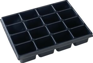 L-BOXX Verdeler voor kleine delen | B349xD265xH63 m polystyreen | met 16 bakken | zwart | 1 stuk - 1000010136 1000010136