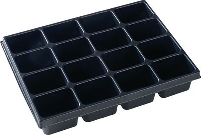 L-BOXX Verdeler voor kleine delen | B349xD265xH63 m polystyreen | met 16 bakken | zwart | 1 stuk - 1000010136 1000010136