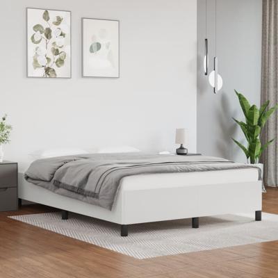 Bedframe kunstleer wit 140x190 cm