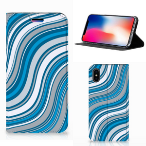 Apple iPhone X | Xs Hoesje met Magneet Waves Blue