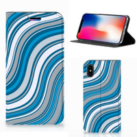 Apple iPhone X | Xs Hoesje met Magneet Waves Blue