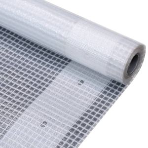 The Living Store Leno dekzeilenset - 2 x 6 m - wit - LDPE/HDPE mesh - 260 g/m² - scheurvast - water- en UV-bestendig -