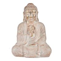 Decoratief tuinfiguur Ibergarden Wit Gouden Polyresin 23,5 x 49 x 36 cm Boeddha