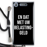 Belastinggeld - Zwart: Sony Xperia XZ1 Transparant Hoesje met koord