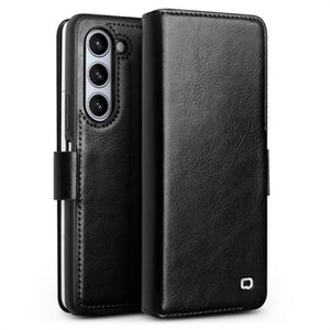 Samsung Galaxy Z Fold5 Qialino Classic Wallet Leren Hoesje - Zwart