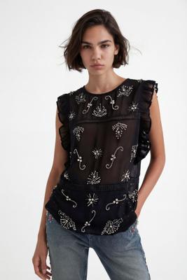 Doorschijnende blouse Johnson Hartig - BLACK - L